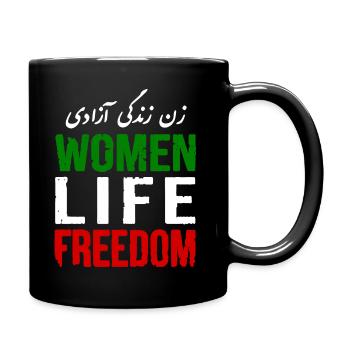 Women life freedom - Tasse einfarbig - Schwarz - Rechts