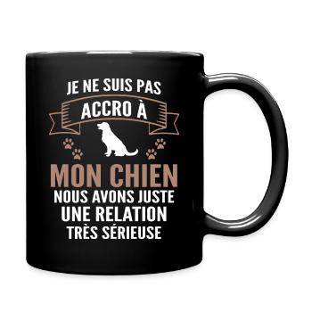 pas accro à mon chien / cadeau humour chien - Mug uni - noir - Droite