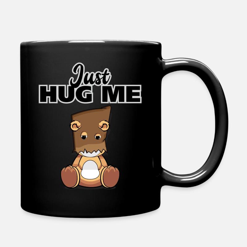 Just Hug Me - Teddy "Shy" Series - Full Colour Mug - black