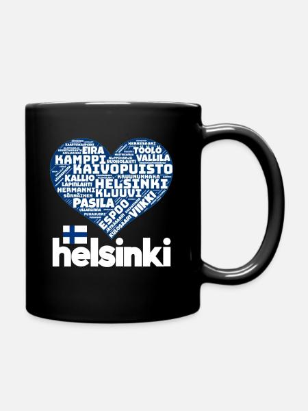 Helsinki - Tasse einfarbig - Schwarz
