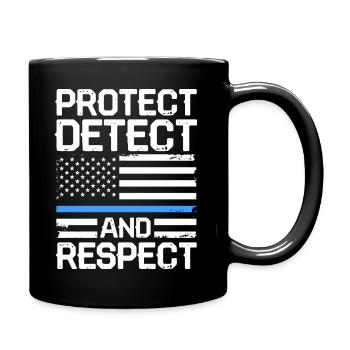 Protect Detect And Respect - Police Dog Training - Full Colour Mug - black - Right