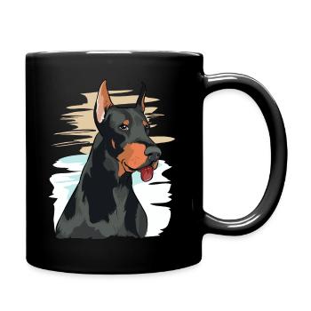 Doberman Pinscher Dog Lovers Art work Design - Full Colour Mug - black - Right