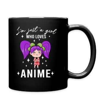 Anime Girl - I'm Just A Girl Who Loves Anime Shirt - Full Colour Mug - black - Right