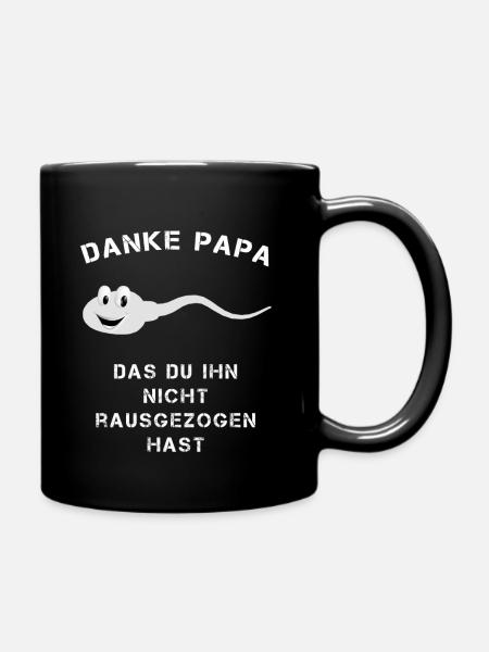 Danke Papa - Tasse einfarbig - Schwarz