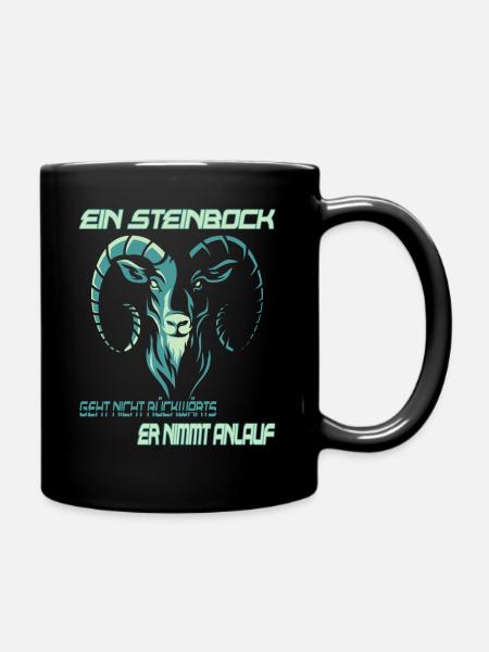Sternzeichen Steinbock Dezember bis Januar - Tasse einfarbig - Schwarz