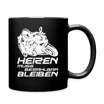Motorrad Biker lustiger Spruch Motorsport Race - Tasse einfarbig - Schwarz - Rechts