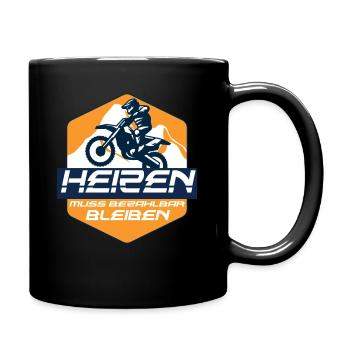 Motorrad Biker lustiger Spruch Motorcross - Tasse einfarbig - Schwarz - Rechts