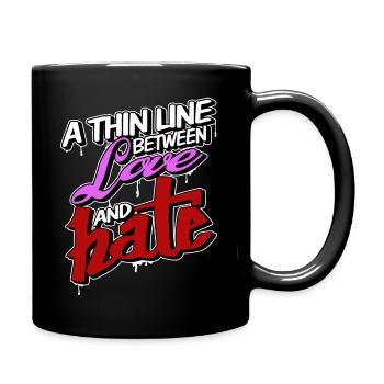 LOVE and HATE - Full Colour Mug - black - Right
