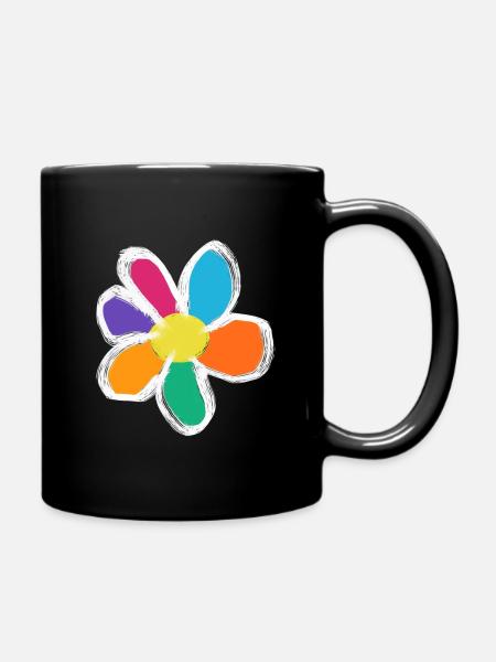 Flower - Tasse einfarbig - Schwarz