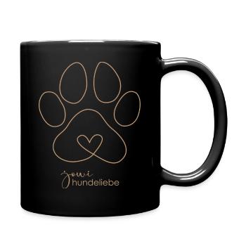 jowi hundeliebe - Pfoteherz - Tasse einfarbig - Schwarz - Rechts