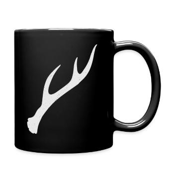 Stange (Sechsender) Geweih Rehbock RECHTS - Tasse einfarbig - Schwarz - Rechts
