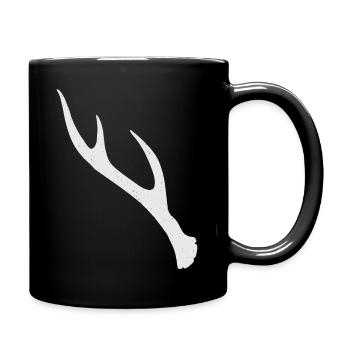 Stange (Sechsender) Geweih Rehbock LINKS - Tasse einfarbig - Schwarz - Rechts