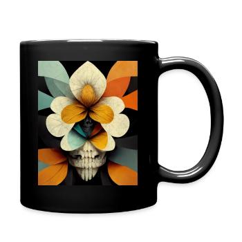 Skull Bauhaus vintage style v05 - Full Colour Mug - black - Right