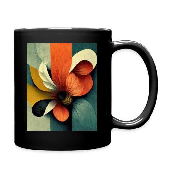 Flower bauhaus Style Vintage - Full Colour Mug - black - Right