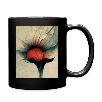 Flower bauhaus Style Vintage - Full Colour Mug - black - Right