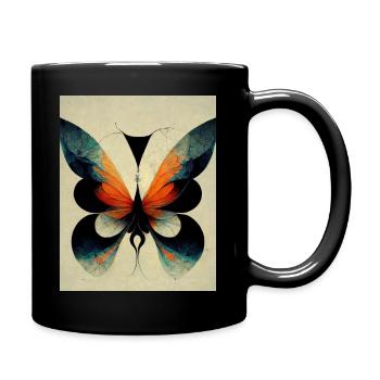 Bauhaus Butterfly Vintage Style - Full Colour Mug - black - Right
