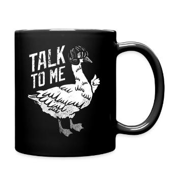 Sprich mit mir Gans Lustige Gans Meme Vintage - Tasse einfarbig - Schwarz - Rechts