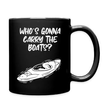 Qui va porter les bateaux? - Mug uni - noir - Droite