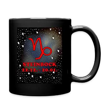 Steinbock Sternzeichen im Himmel - Tasse einfarbig - Schwarz - Rechts