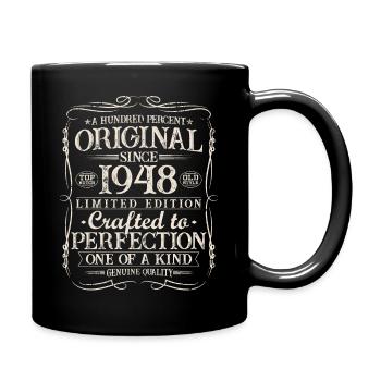 1948 born vintage birthday gift - Full Colour Mug - black - Right