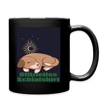 Schlafshirt Nachthemd Schlafen Langschläfer - Tasse einfarbig - Schwarz - Rechts