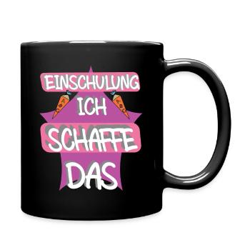 Einschulung ich schaffe das - Tasse einfarbig - Schwarz - Rechts