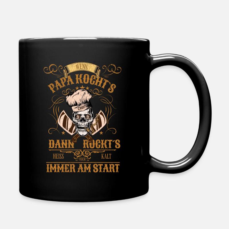 PAPA COOKS AND ROCKS- Design - Full Colour Mug - black