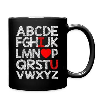 Alphabet ABC I Love You T Shirt Valentines Day - Mug uni - noir - Droite