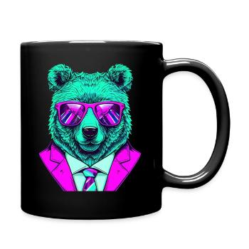 cool boss bear with sunglasses on - Tasse einfarbig - Schwarz - Rechts