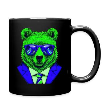 cool boss bear with sunglasses on - Tasse einfarbig - Schwarz - Rechts