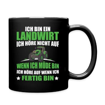 LANDWIRT MASCHINEN TRECKER EKG TRAKTOREN - Tasse einfarbig - Schwarz - Rechts
