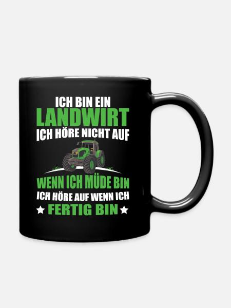 LANDWIRT MASCHINEN TRECKER EKG TRAKTOREN - Tasse einfarbig - Schwarz