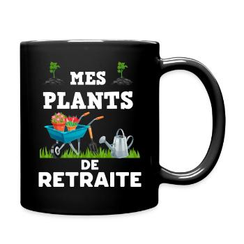 Mes plants de retraite Citation Jardinier - Mug uni - noir - Droite