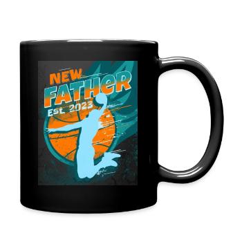 Expectant Father Basketball Papa 2023 New Father - Full Colour Mug - black - Right