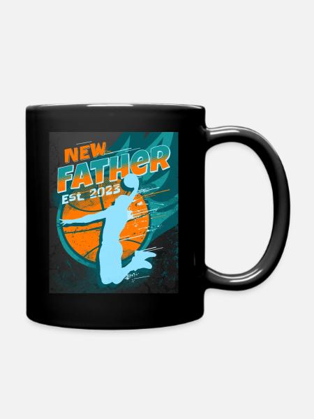 Futur Père Basketball Papa 2023 Nouveau Père - Mug uni - noir