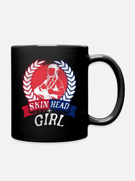 Oi Skinhead, Skinhead Girl, Punk - Tasse einfarbig - Schwarz