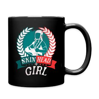 Oi Skinhead, Skinhead Girl, Punk - Full Colour Mug - black - Right