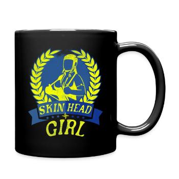 Oi Skinhead, Skinhead Girl, Punk - Full Colour Mug - black - Right