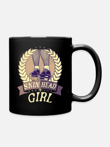 Oi Skinhead, Skinhead Girl, Punk - Tasse einfarbig - Schwarz
