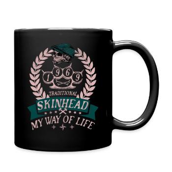 Oi Skinhead, Skinhead Girl, Punk - Full Colour Mug - black - Right