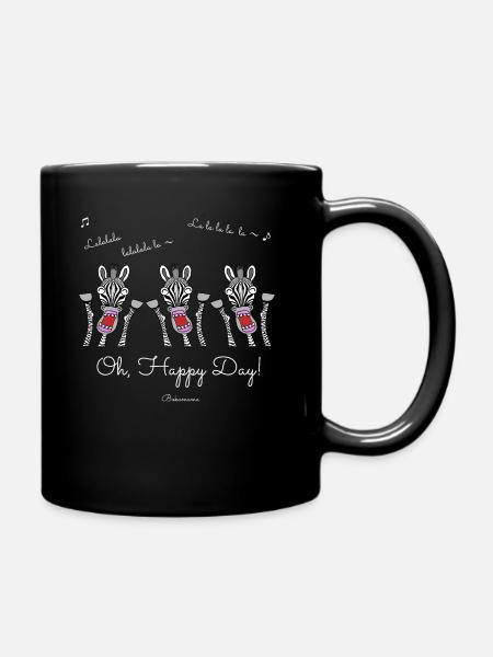 Zebra, oh, Happy day! - Tasse einfarbig - Schwarz