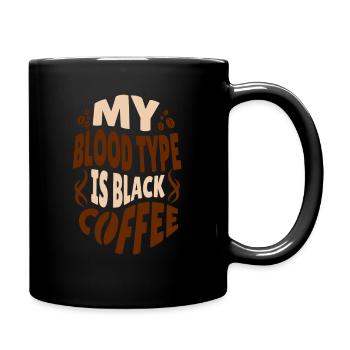 Kaffee Blutgruppe Kaffeebohne Guten Morgen - Tasse einfarbig - Schwarz - Rechts
