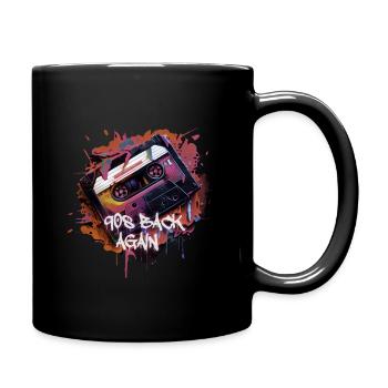 The 90s Classic: Cassette Tape & Graffiti T-Shirt - Tasse einfarbig - Schwarz - Rechts