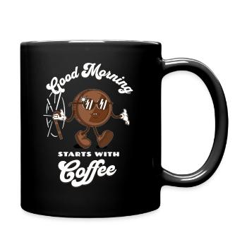 Good morning coffee coffee bean coffee specialty - Full Colour Mug - black - Right