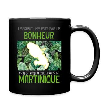 La Martinique Le bonheur Citation Billet D'Avion - Mug uni - noir - Droite