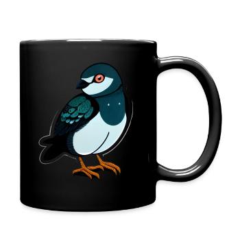 Vogel Sticker - Tasse einfarbig - Schwarz - Rechts