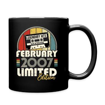 February 2007 Vintage Anniversary Retro Gift - Full Colour Mug - black - Right