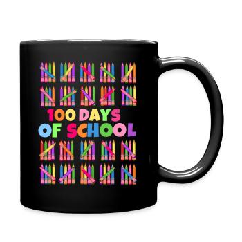 100 Days of School School Beginners Colored Pencils - Full Colour Mug - black - Right