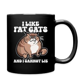 Fat cat - Full Colour Mug - black - Right