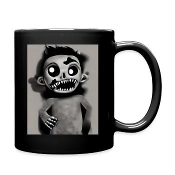 Cute Cartoon Zombie Billy - Tasse einfarbig - Schwarz - Rechts